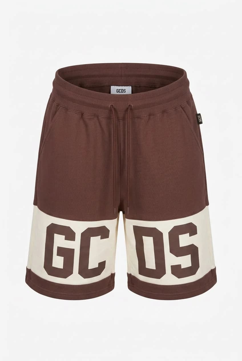 מכנסיים קצרים GCDS Band Logo בצבע חום